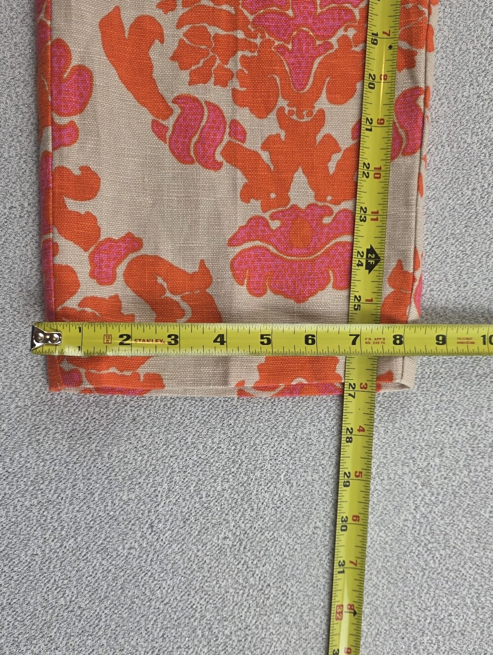 Boden Floral Brocade Linen Pants Tan Orange Pink Wmn's 16R - Picture 12 of 13